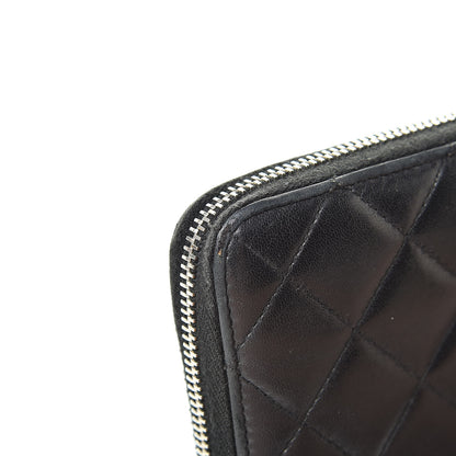 Chanel Lambskin Quilted Large Gusset Zip Around Wallet Black 16 of 19