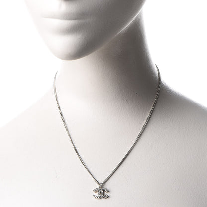 Chanel Crystal Timeless CC Necklace Silver 2 of 7