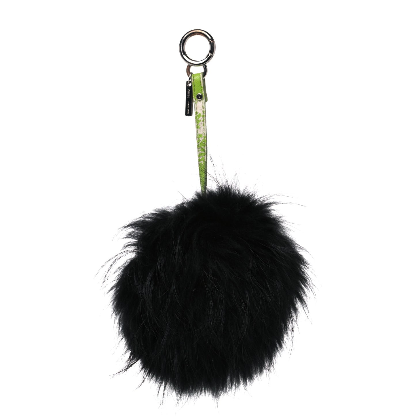 Vitello Elite Fox Fur Monster Bag Bug Charm Green Black