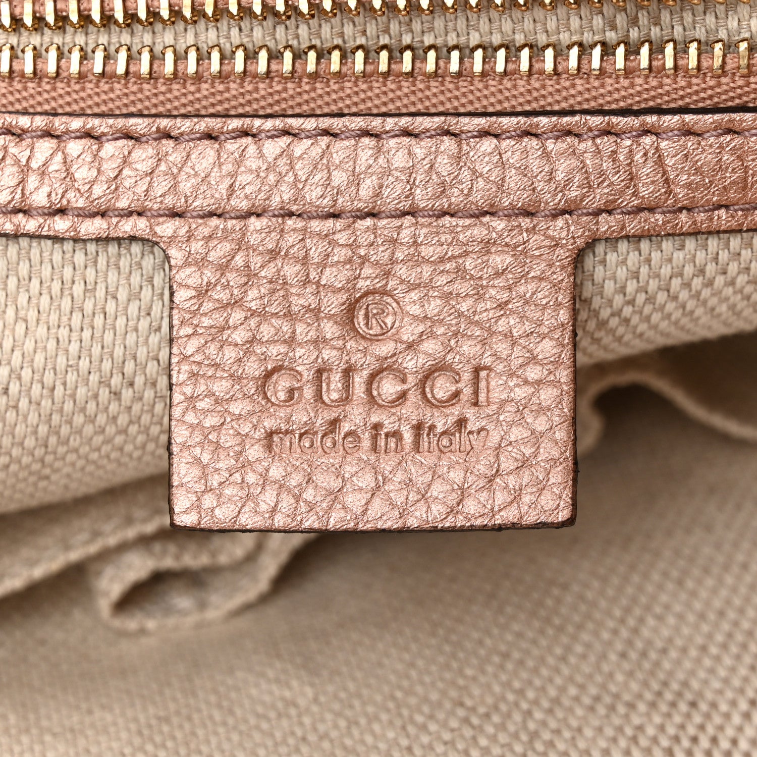 Gucci Metallic Pebbled Calfskin Small Soho Shoulder Bag Pink 6 of 12