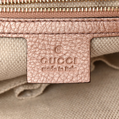 Gucci Metallic Pebbled Calfskin Small Soho Shoulder Bag Pink 6 of 12