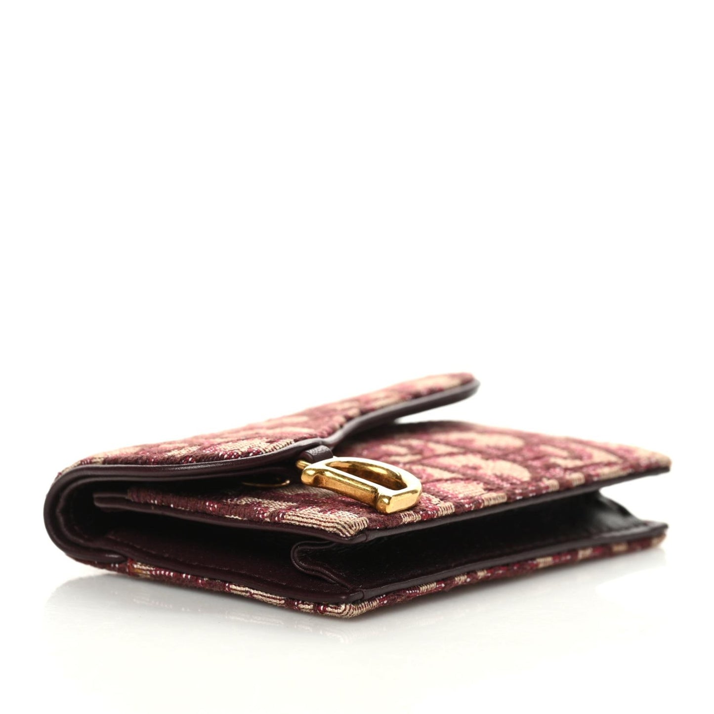 Oblique Saddle Card Holder Bordeaux