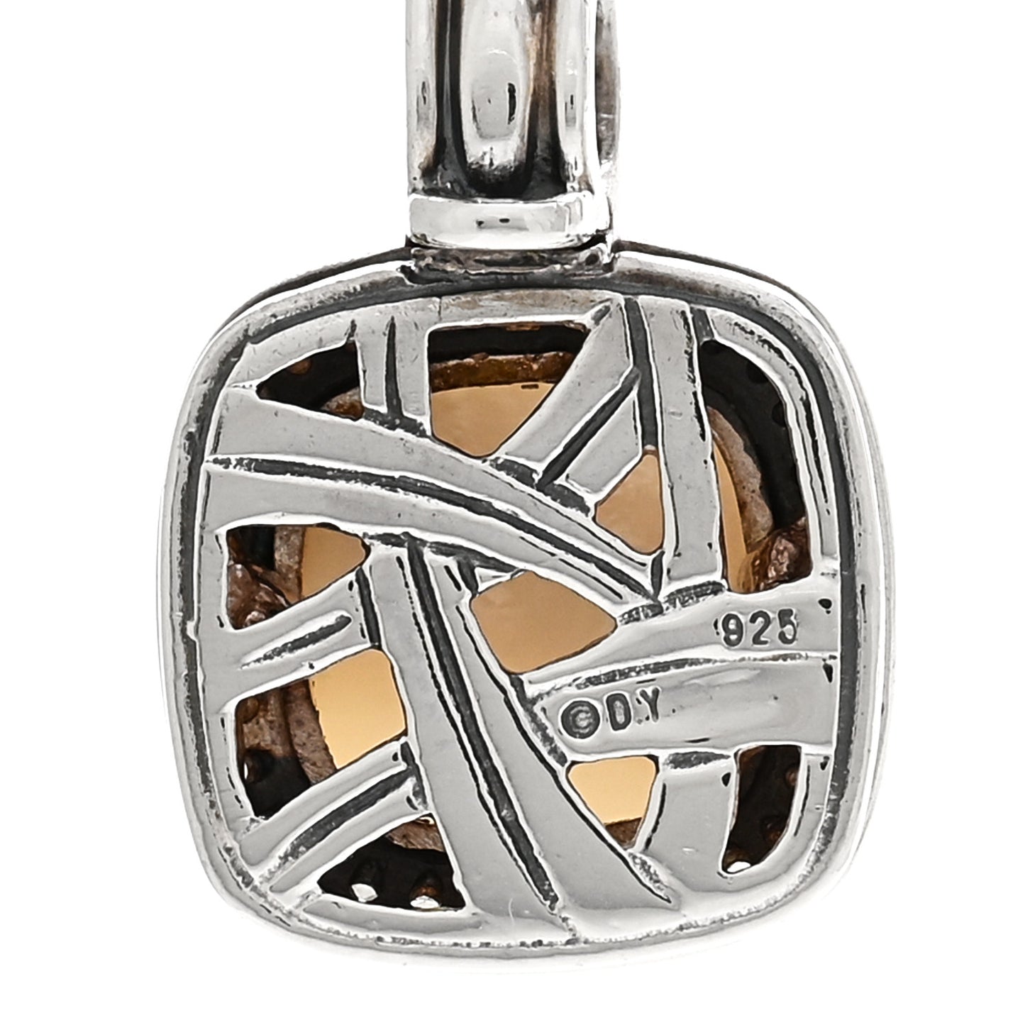 Sterling Silver Diamond Mother of Pearl 11mm Albion Enhancer Pendant