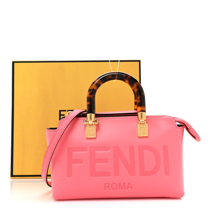 Fendi Vitello King Plexiglass Logo Embossed Mini By The Way Top Handle Boston Bag Pink Dalia 10 of 10