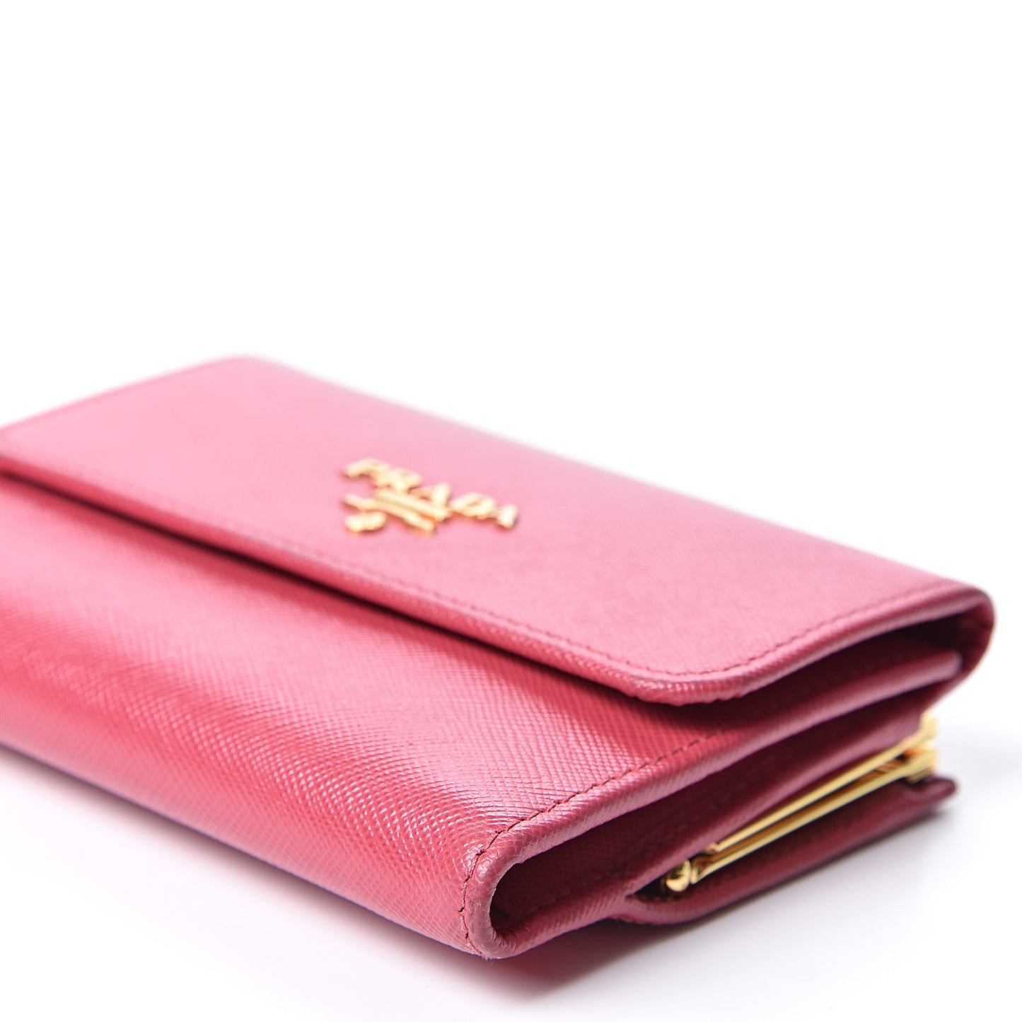 Saffiano Compact Kiss Lock Wallet Peonia