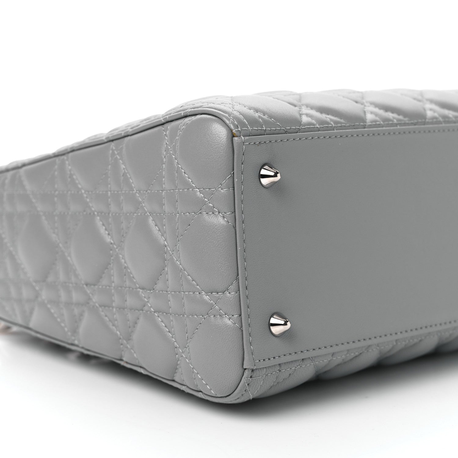 Christian Dior Lambskin Cannage Medium Lady Dior Grey 9 of 10