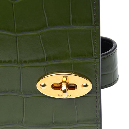 Mulberry Calfskin Crocodile Embossed Postman's Lock Agenda Green 6 of 9