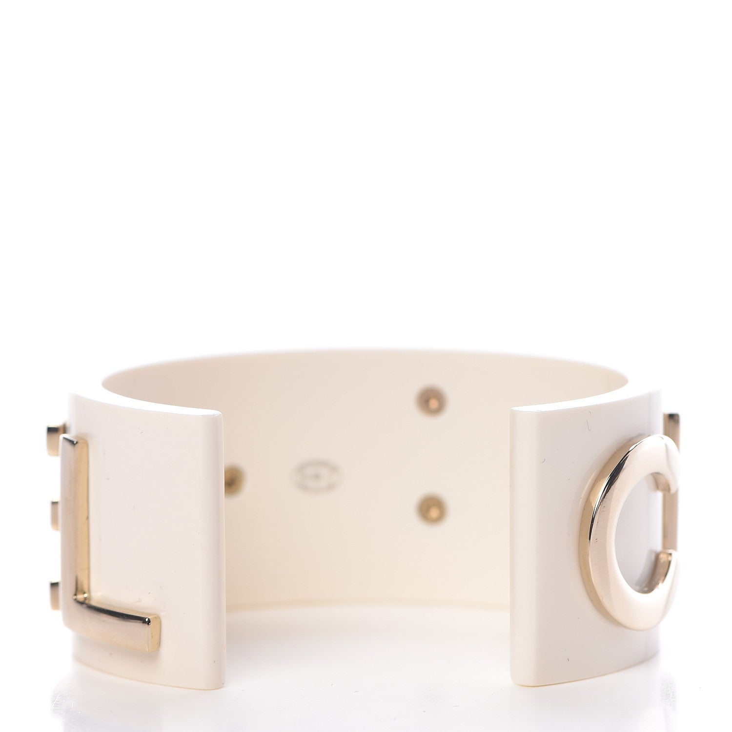 Chanel Resin Metal Cuff White 3 of 5