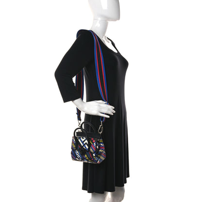 Versace Calfskin Printed Small Palazzo Empire Bag Multicolor Black 2 of 9