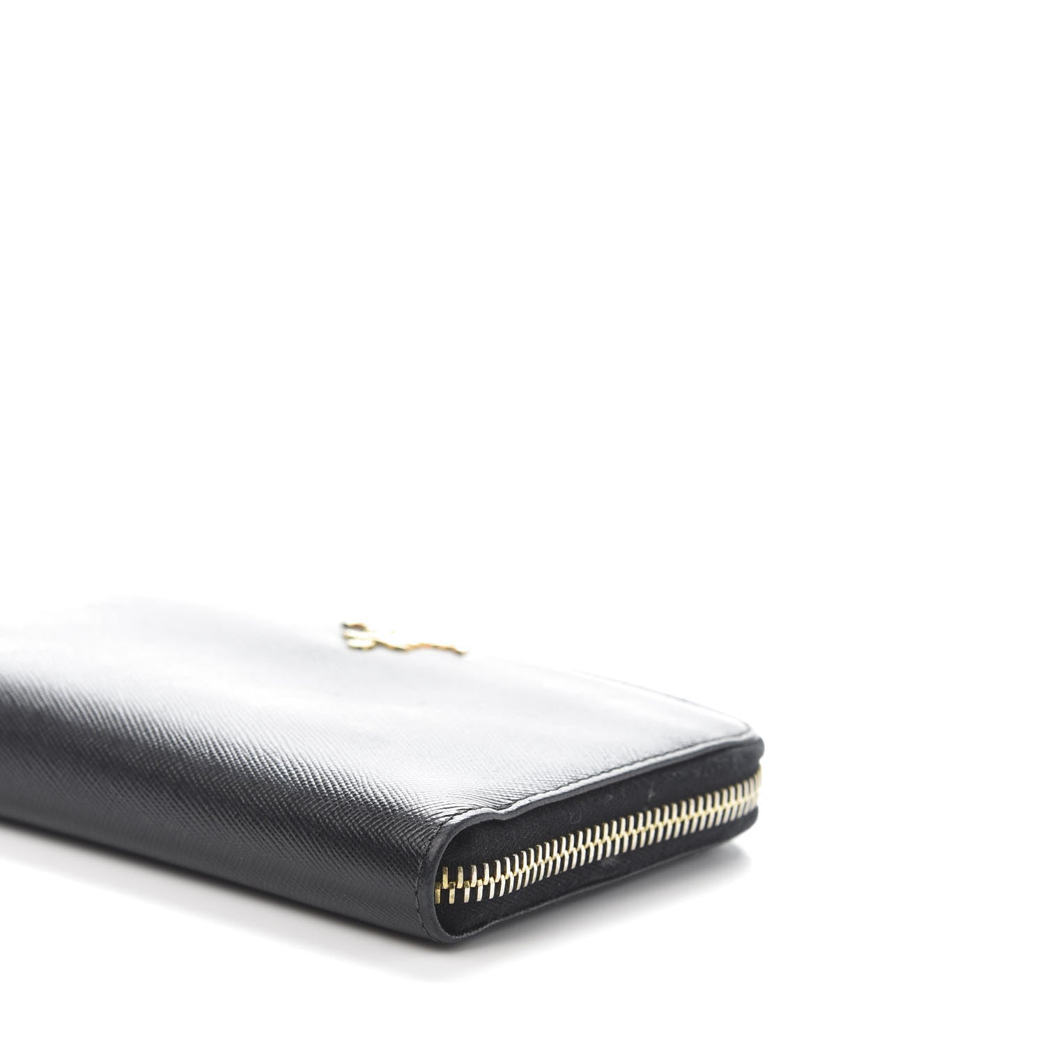 Prada Saffiano Metal Zip Around Wallet Black 8 of 8