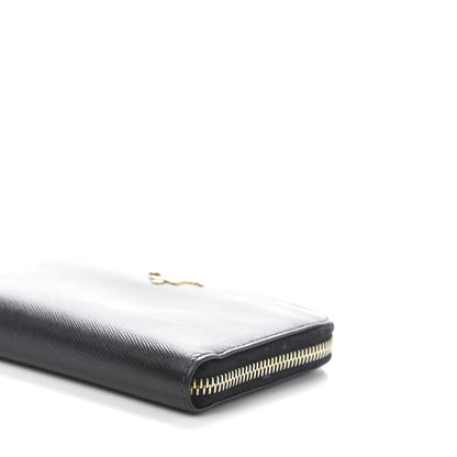 Prada Saffiano Metal Zip Around Wallet Black 8 of 8