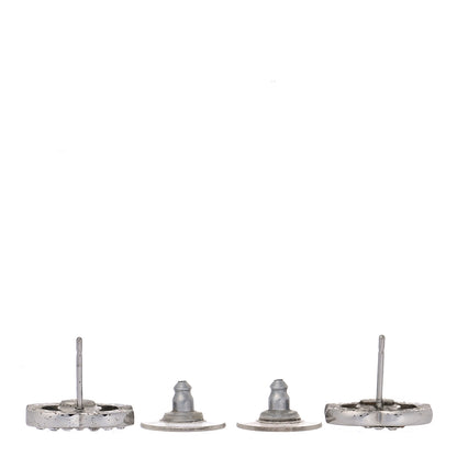 Chanel Crystal Mini Timeless CC Earrings Silver 3 of 7