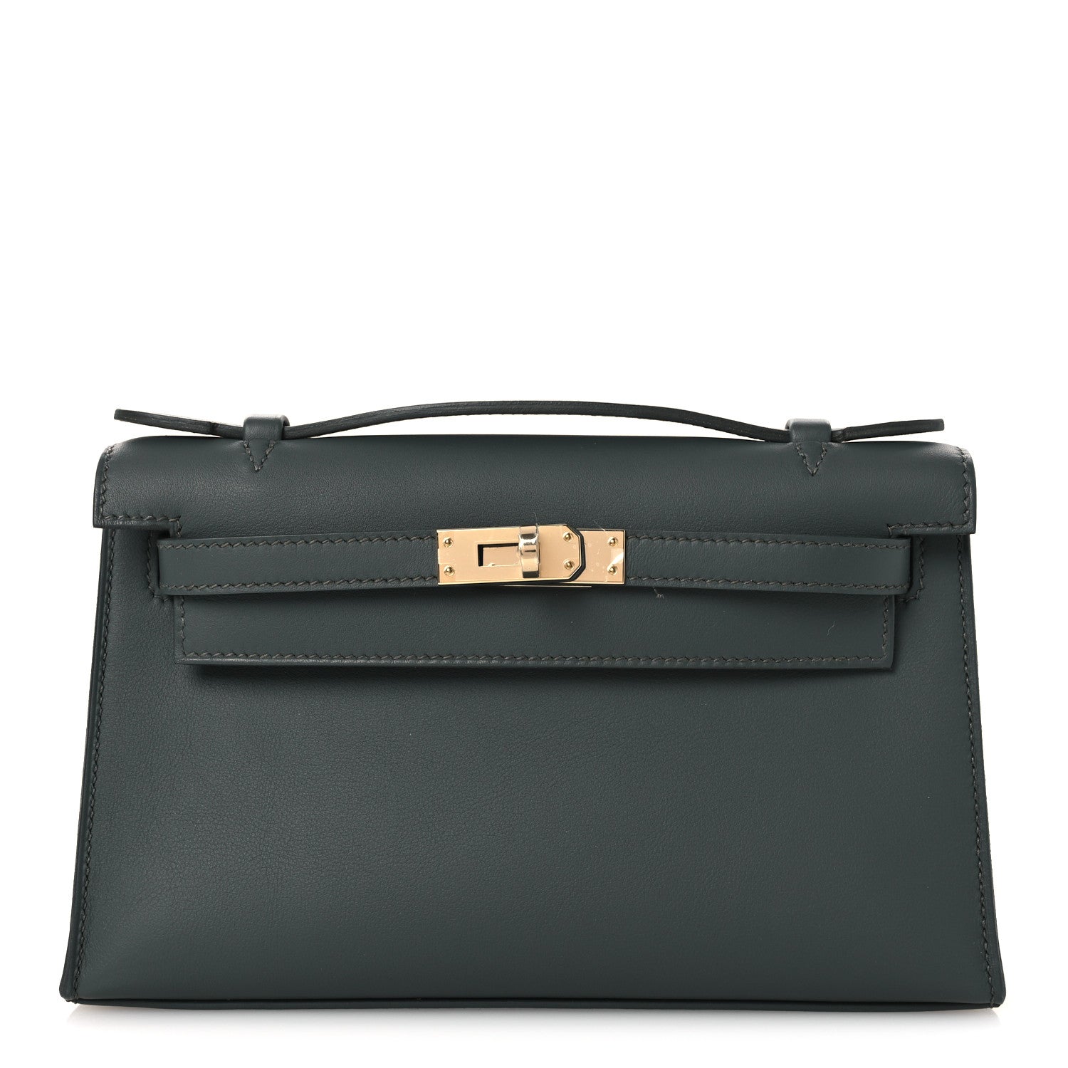Hermes Swift Kelly Pochette Clutch Vert Mangrove 1 of 12