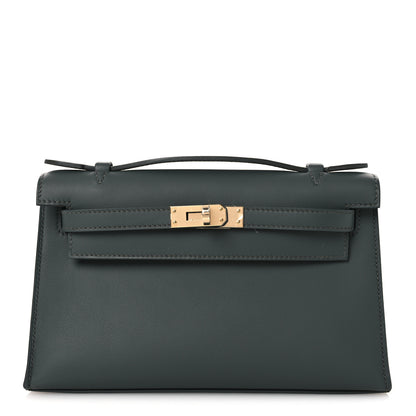 Hermes Swift Kelly Pochette Clutch Vert Mangrove 1 of 12