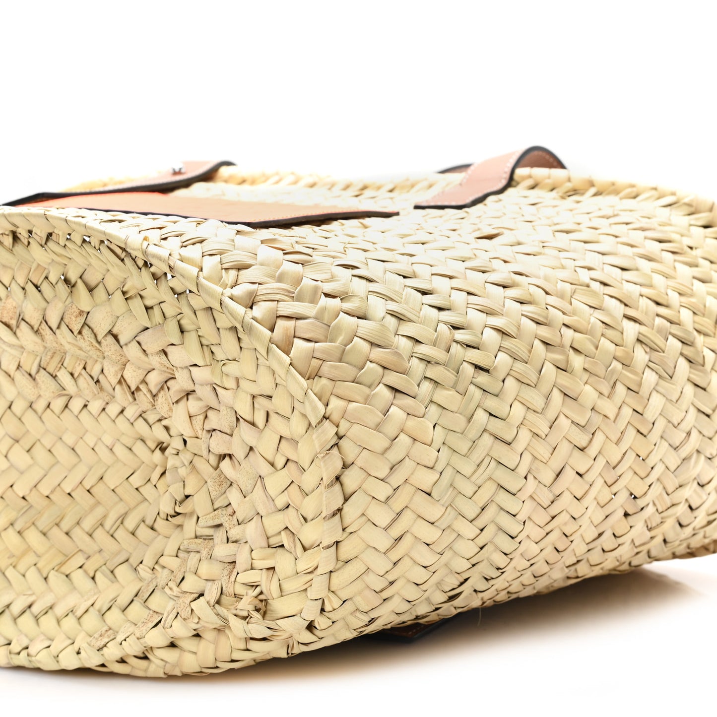 Raffia Basket Tote Bag Natural Tan Orange
