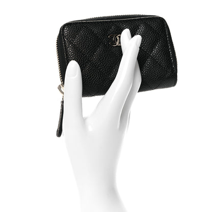 Chanel Caviar Quilted Zip Coin Purse Black 2 of 8