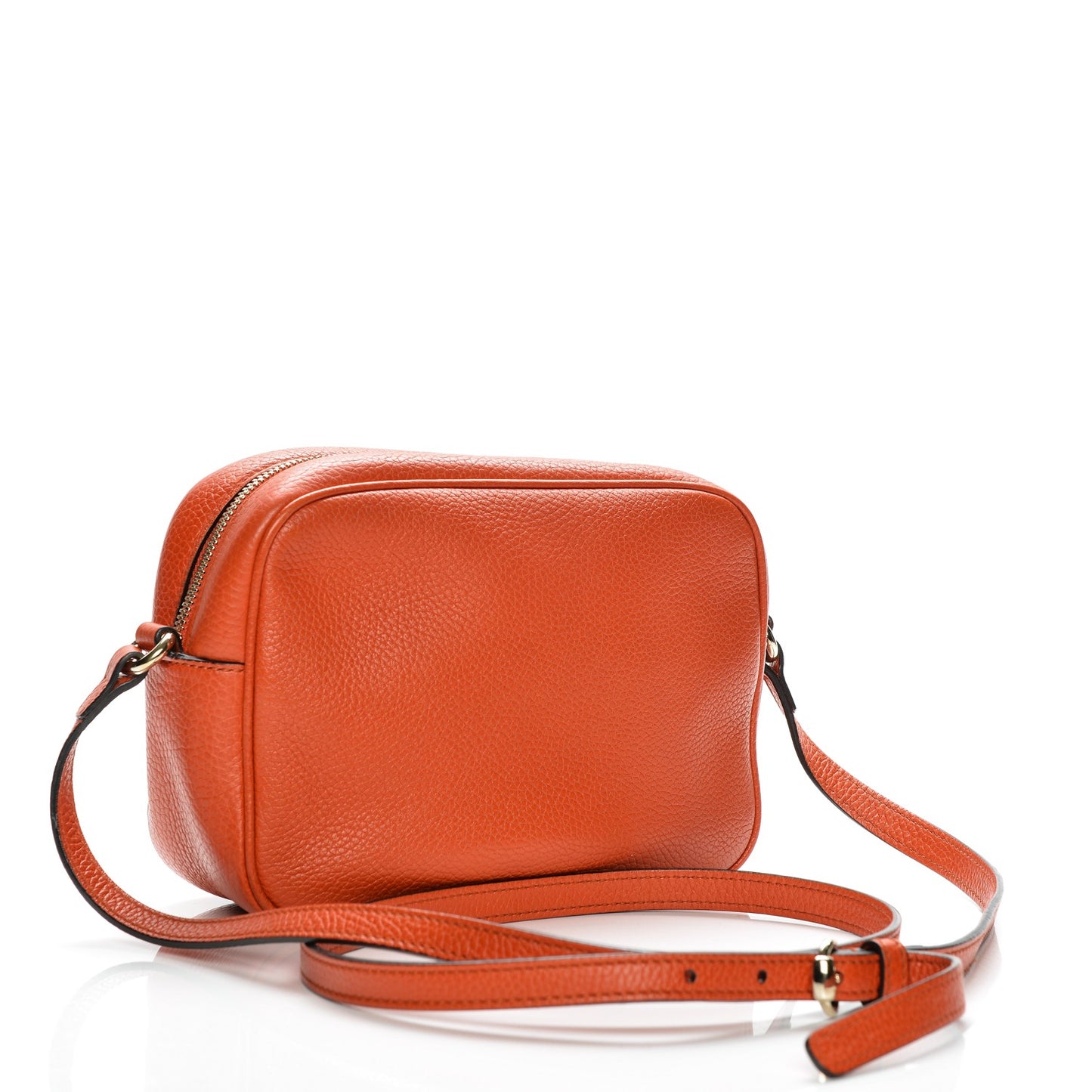 Pebbled Calfskin Small Soho Disco Bag Sun Orange