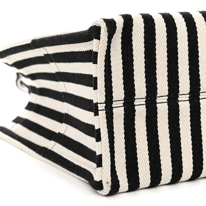 Celine Canvas Calfskin Triomphe Large Cabas Black White 8 of 10