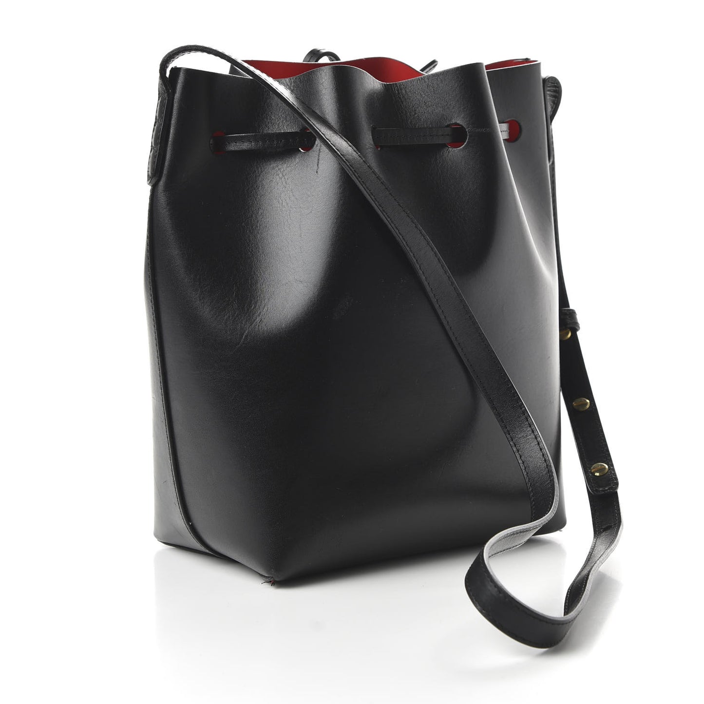 Calfskin Mini Bucket Bag Black Flamma