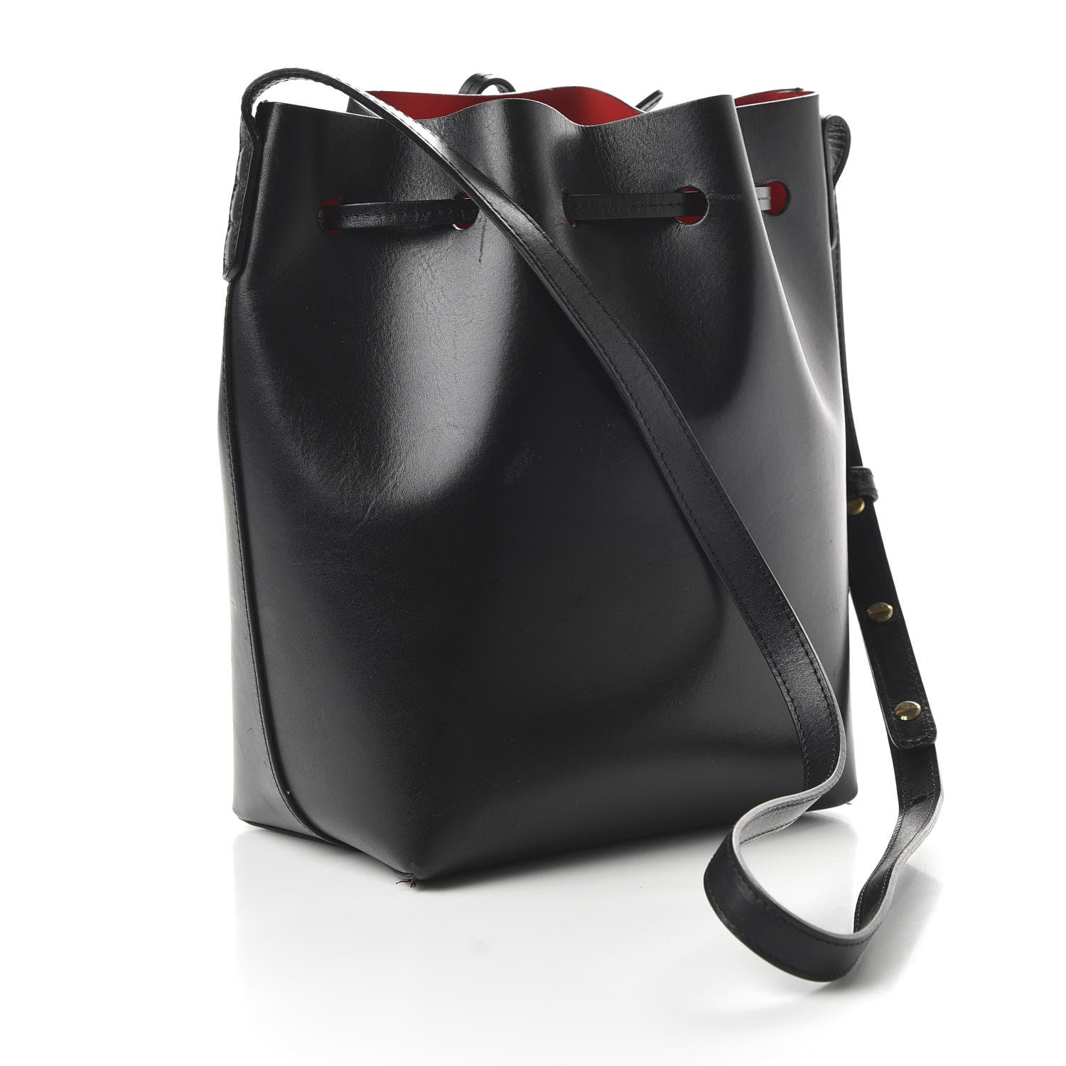 Mansur Gavriel Calfskin Mini Bucket Bag Black Flamma 3 of 9