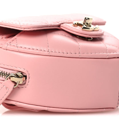 Chanel Lambskin Quilted CC In Love Heart Waist Belt Bag With Chain Light Pink 8 of 12