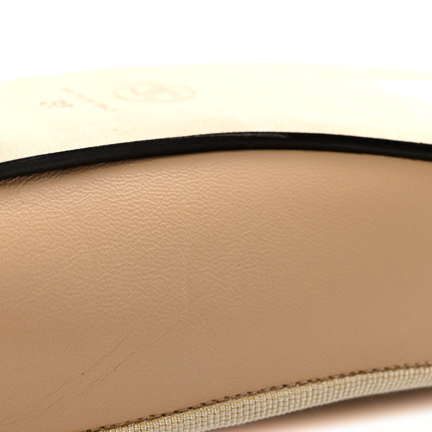 Lambskin Cap Toe CC Ballerina Flats 38 Beige Black