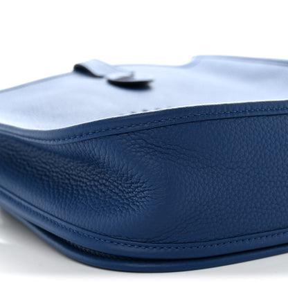 Hermes Taurillon Clemence EVELYNE III Bleu Tie 10 of 12