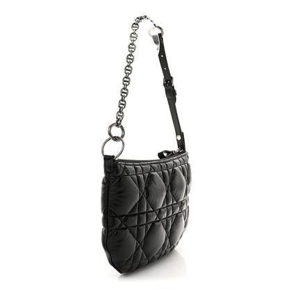 Christian Dior Calfskin Macrocannage Mini Dior Caro Tulip Bag Black 3 of 10