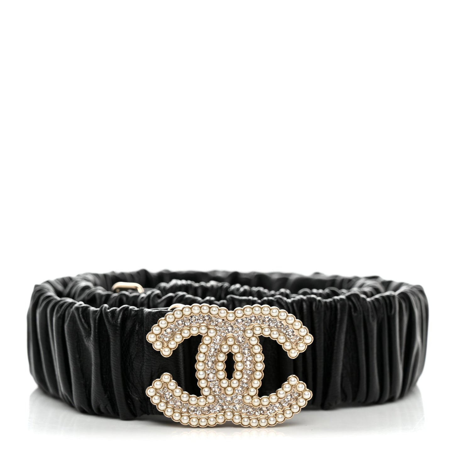 Lambskin Crystal Pearl CC Belt 85 34 Black