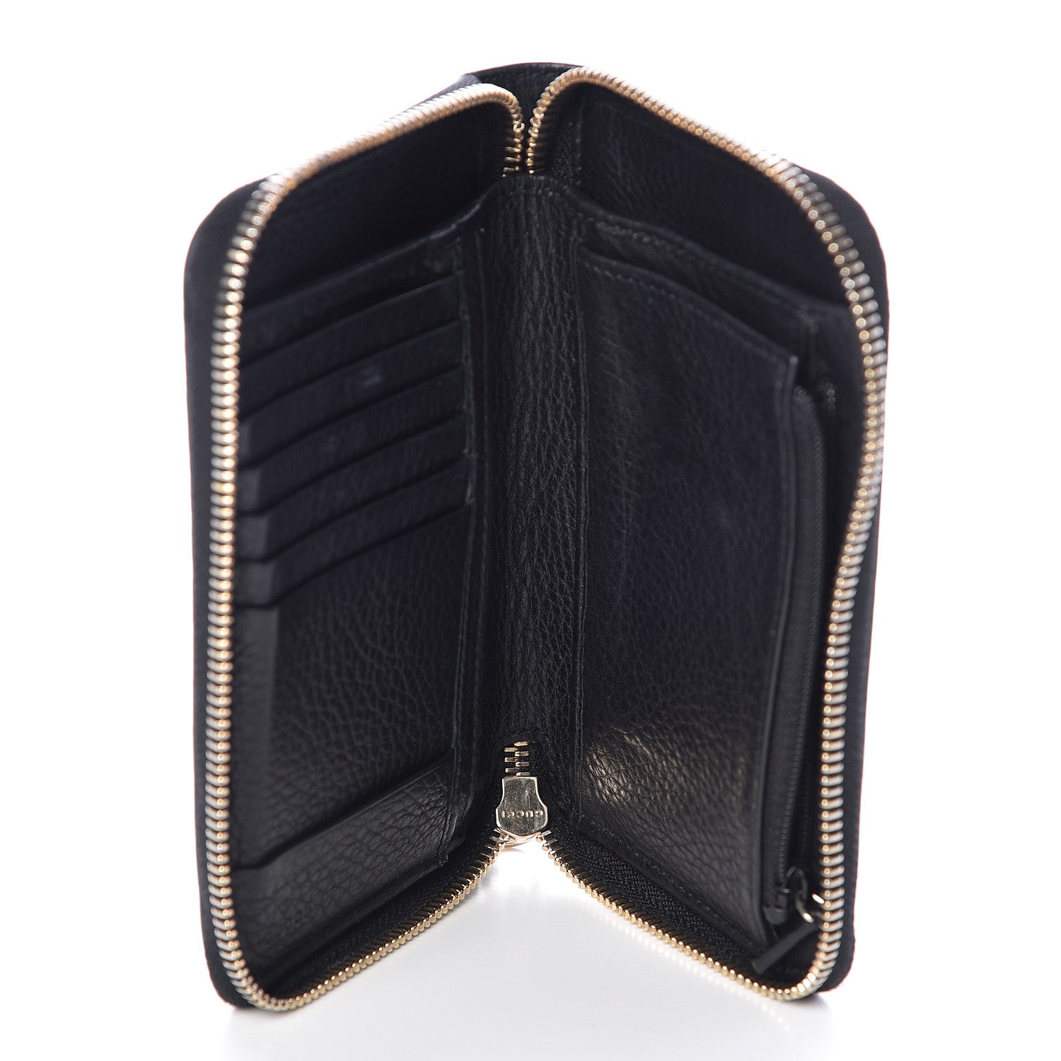 Gucci Pebbled Calfskin Medium Soho Zip Around Wallet Black 5 of 10