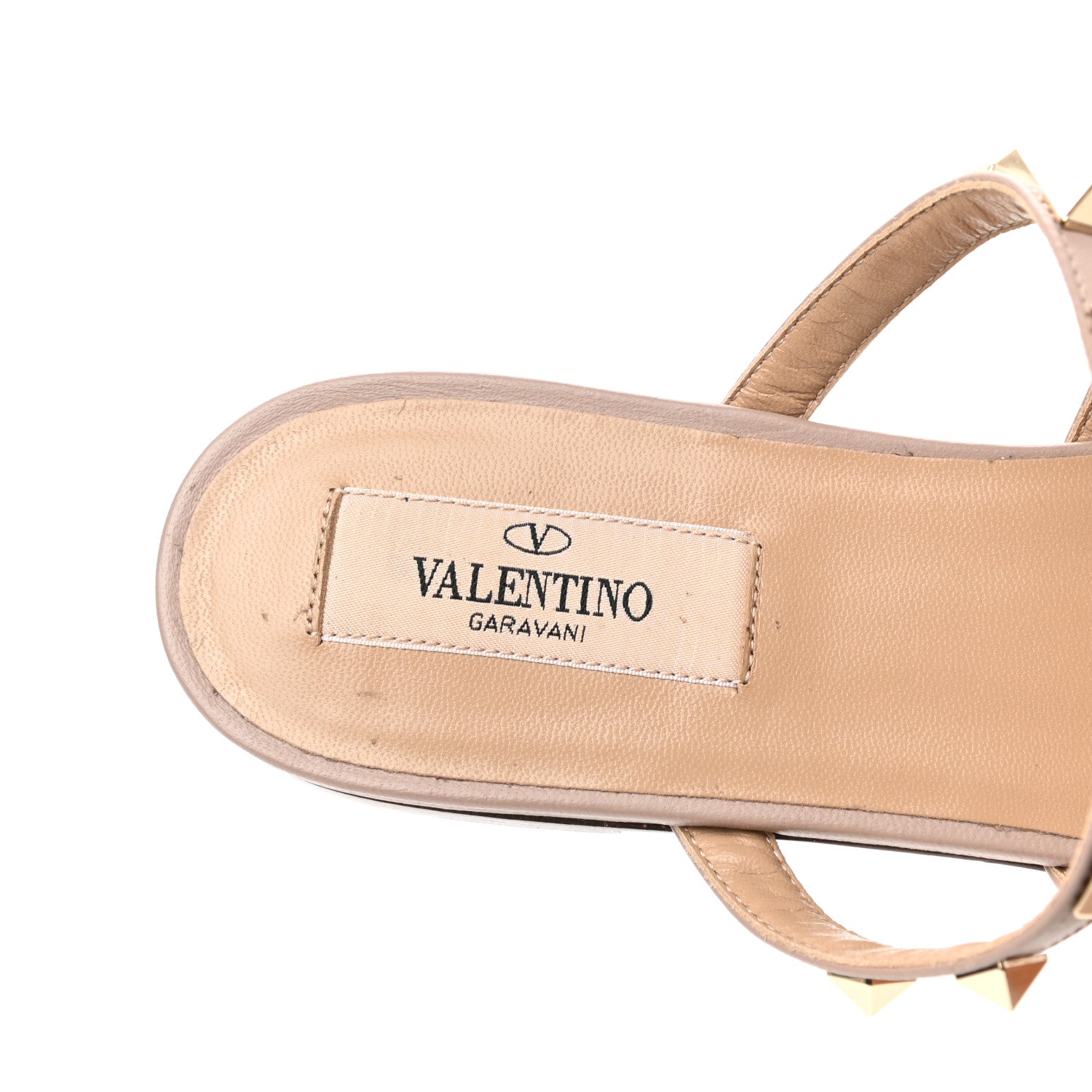 Valentino Garavani Patent Rockstud Flat Cage Mules 38 Poudre 9 of 11