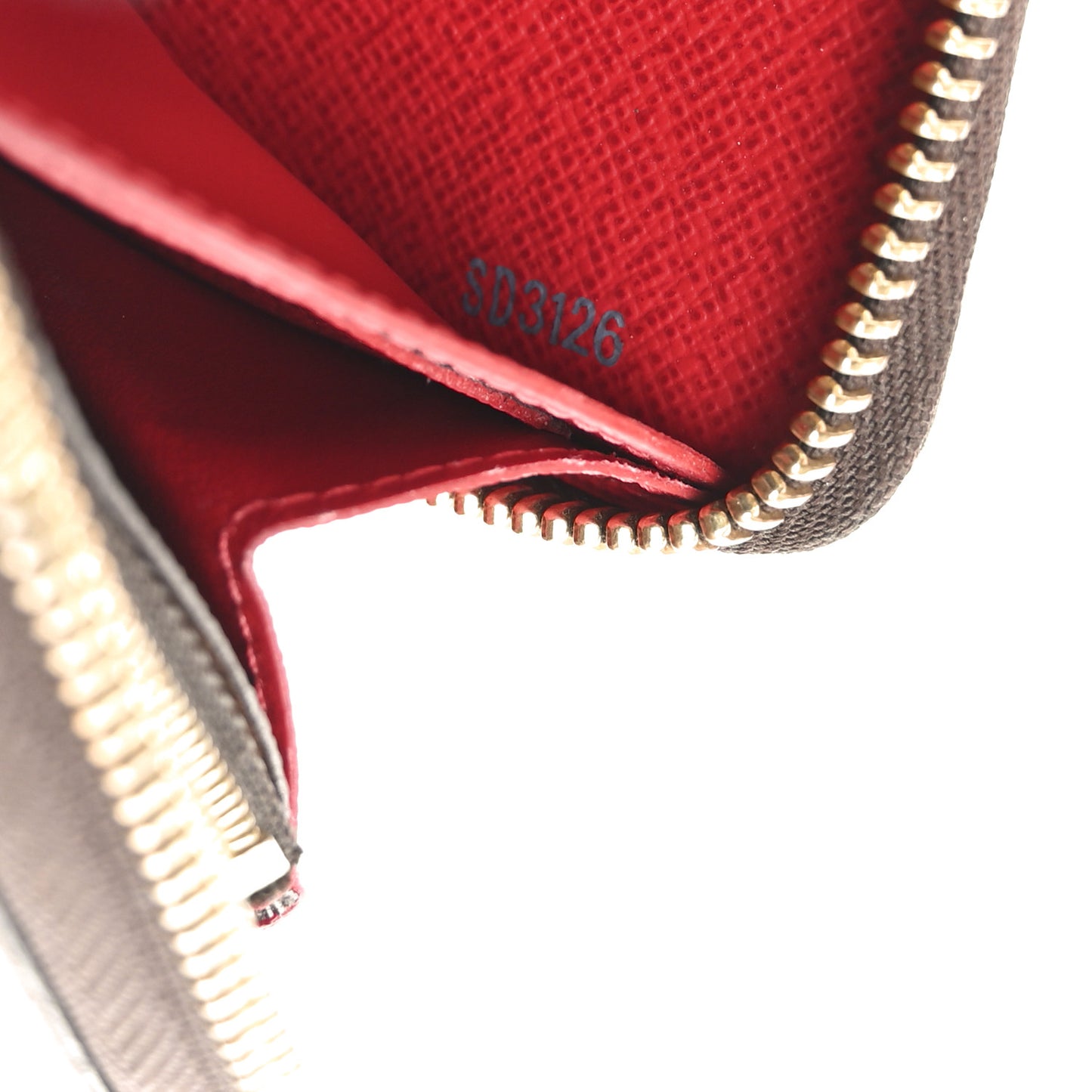 Damier Ebene Clemence Wallet Cherry