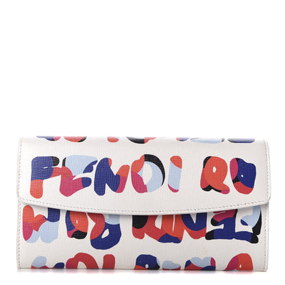 Fendi Vitello Elite Fendi Roma Continental Wallet White Multicolor 1 of 7