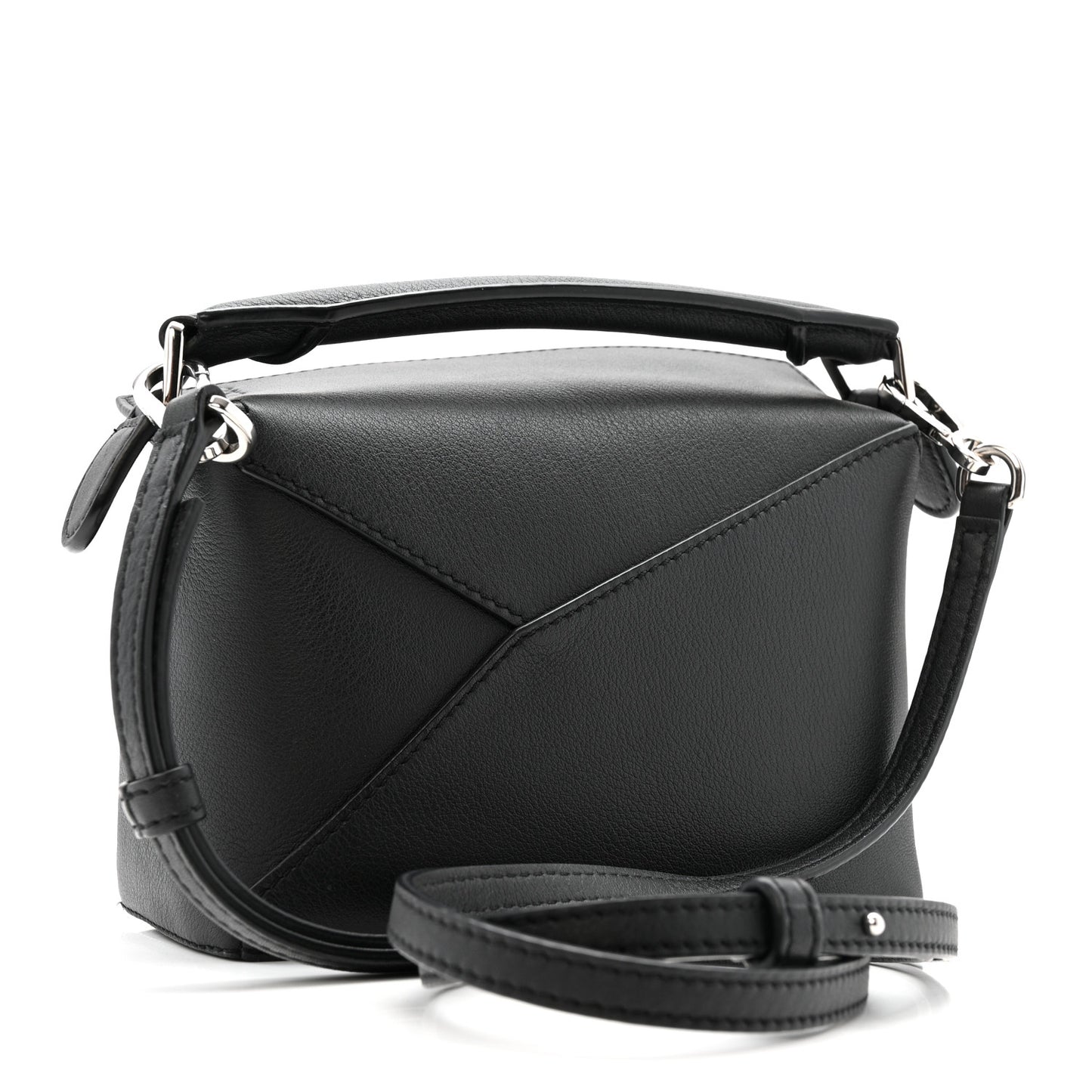 Calfskin Mini Puzzle Edge Bag Black