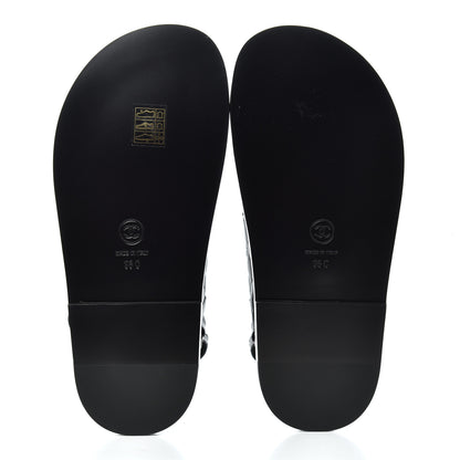 Chanel Lambskin Velcro Dad Sandals 35 Black 5 of 9