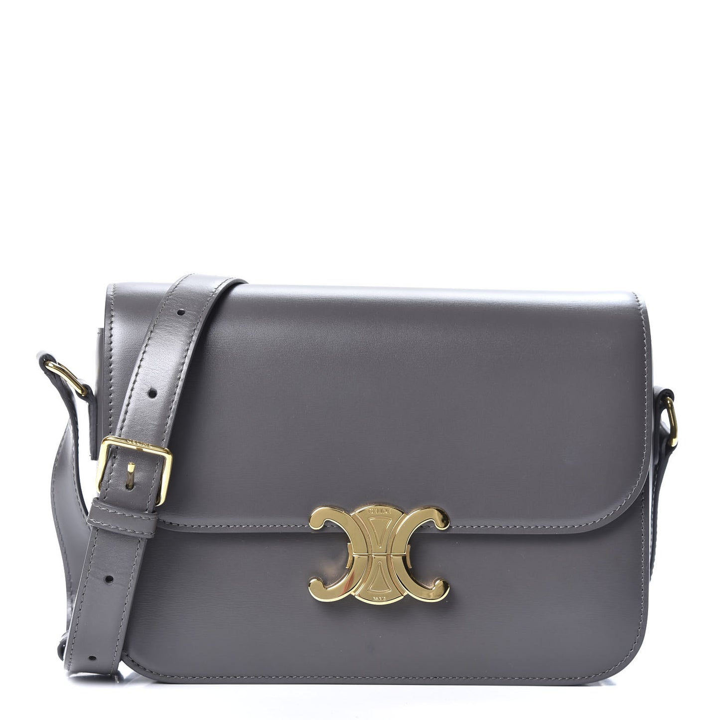 Shiny Calfskin Medium Triomphe Grey