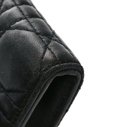 Christian Dior Patent Lambskin Cannage Lady Dior Rendezvous Wallet On Chain Black 10 of 11
