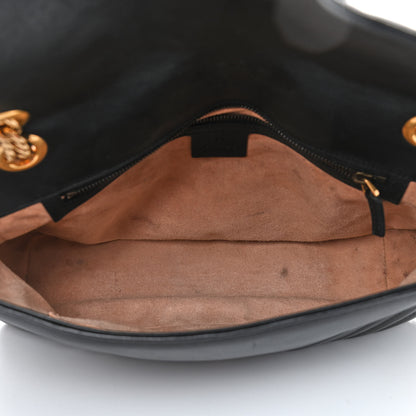Gucci Calfskin Matelasse Medium GG Marmont Shoulder Bag Black 4 of 4