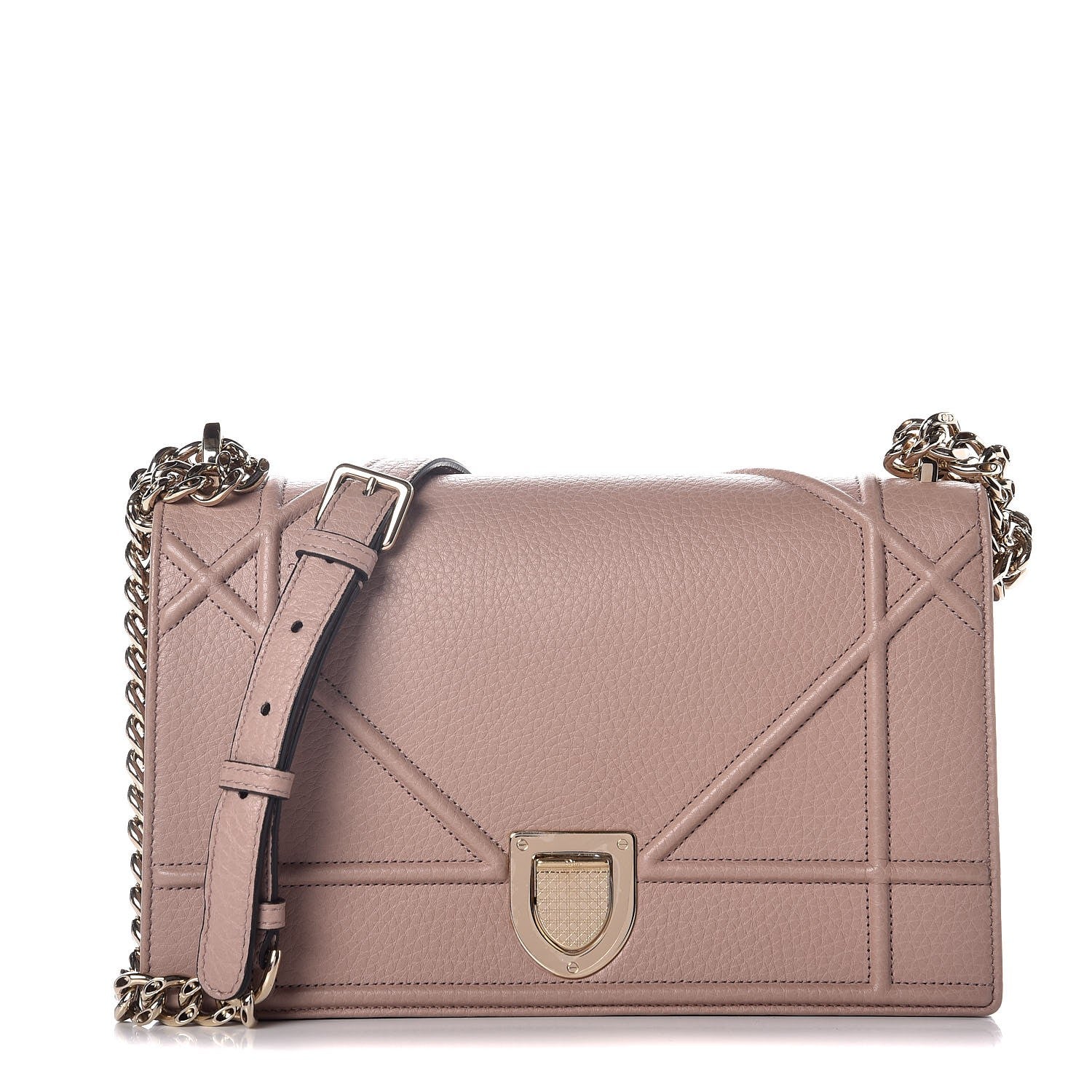 Christian Dior Grained Calfskin Medium Diorama Flap Bag Nude 1 of 9