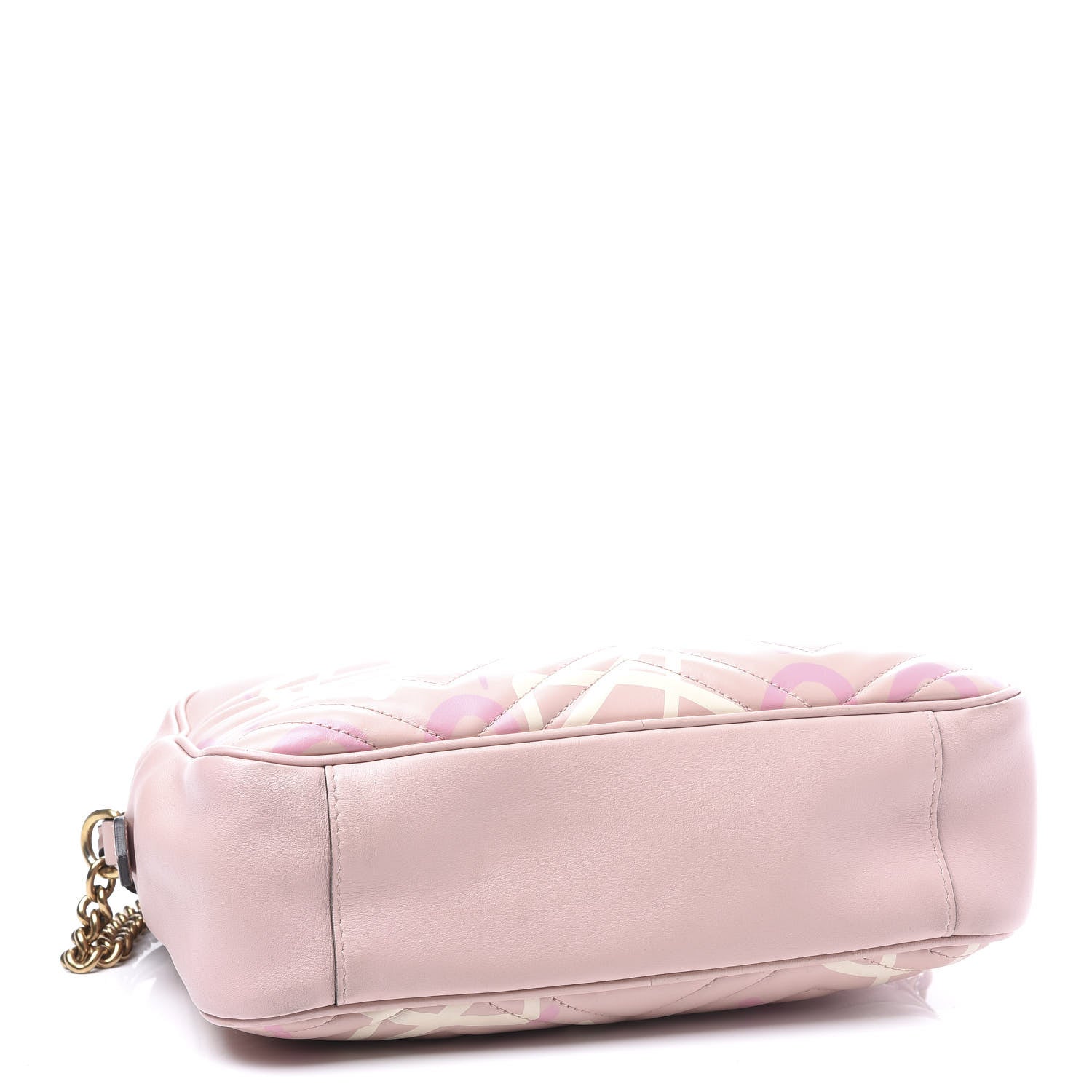 Gucci Calfskin Matelasse GucciGhost Medium GG Marmont Chain Shoulder Bag Perfect Pink Rosa Ivory 7 of 11
