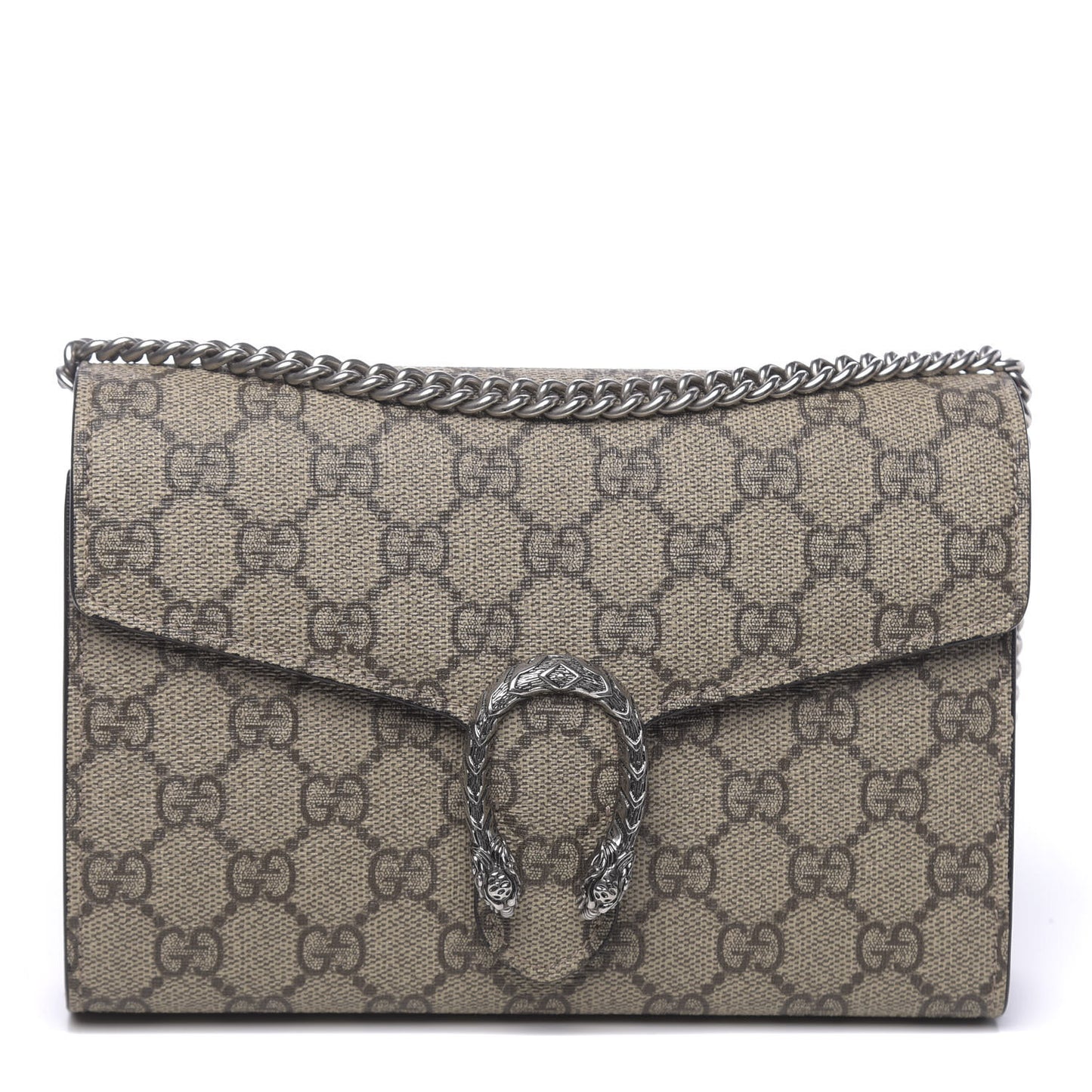 GG Supreme Monogram Mini Dionysus Chain Wallet Beige Vulcanic Red