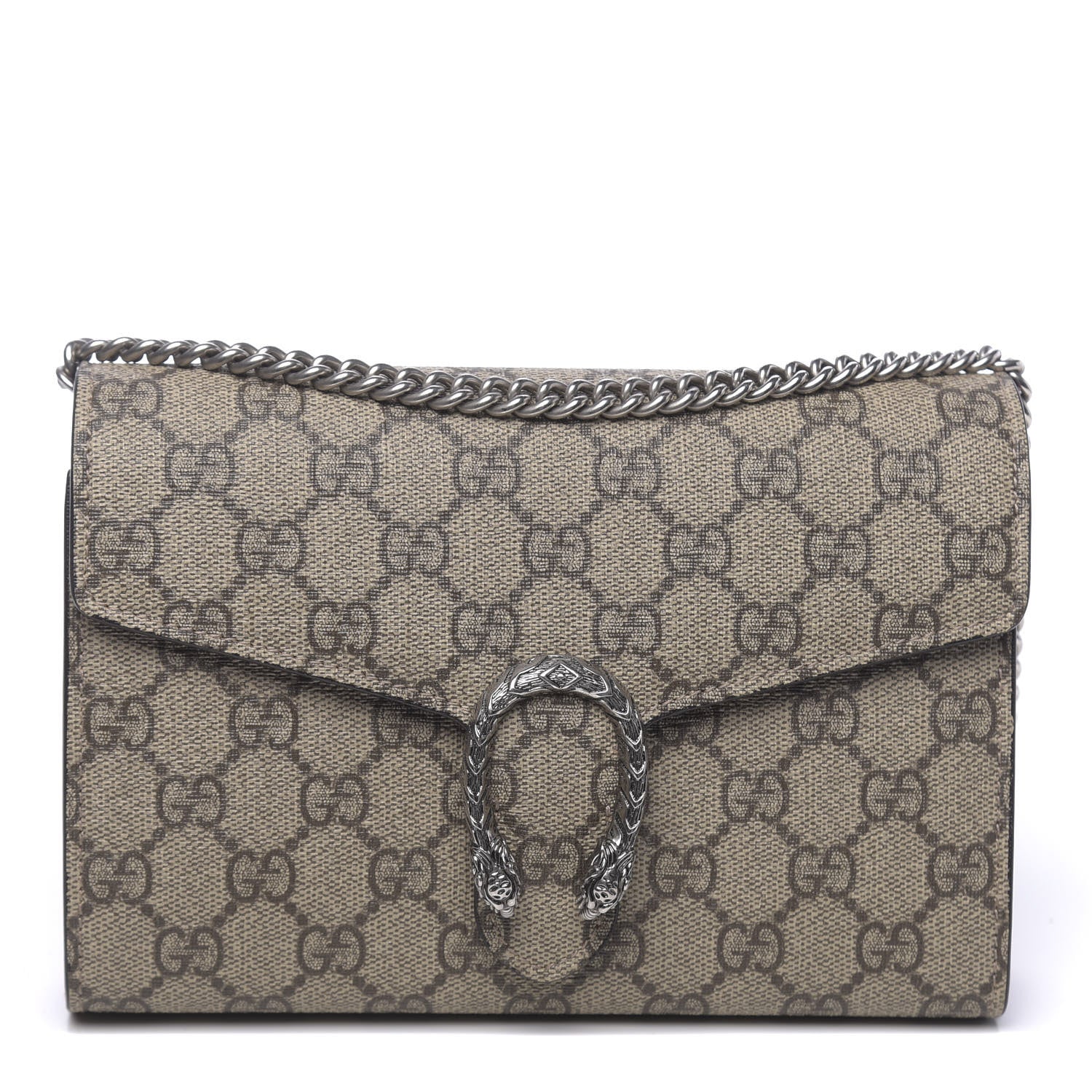 Gucci GG Supreme Monogram Mini Dionysus Chain Wallet Beige Vulcanic Red 1 of 13