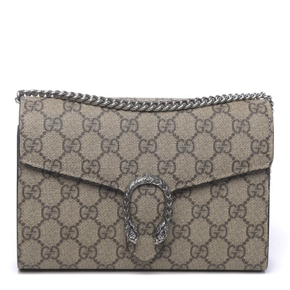 Gucci GG Supreme Monogram Mini Dionysus Chain Wallet Beige Vulcanic Red 1 of 13