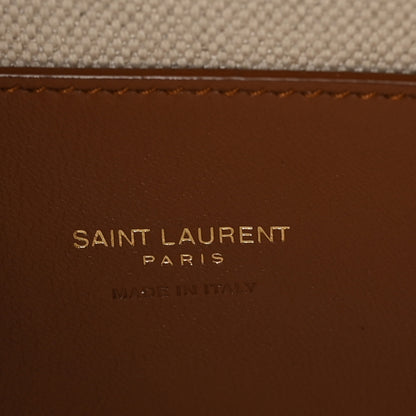 Saint Laurent Linen Calfskin Monogram Small Solferino Satchel Greggio Brick 11 of 19