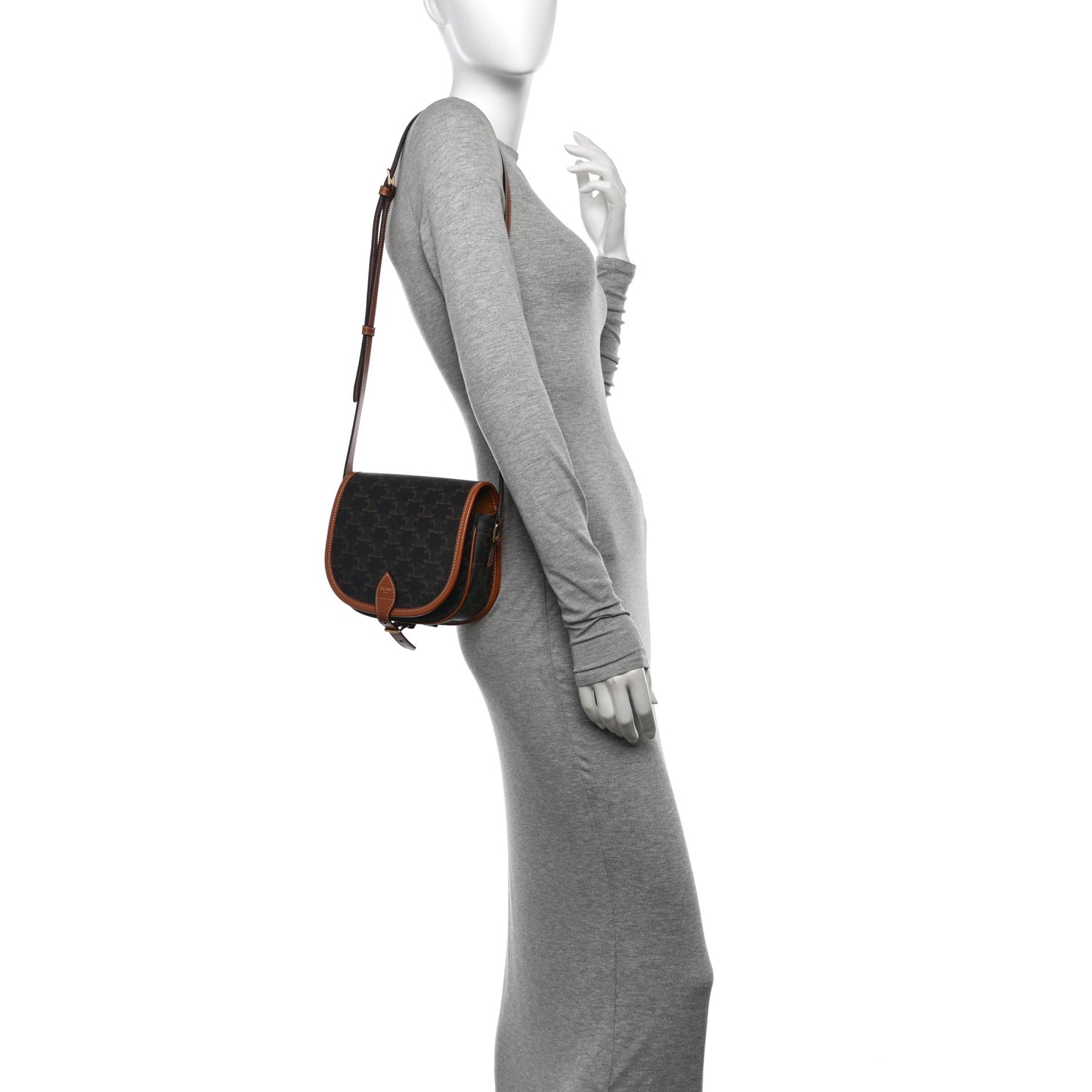 Triomphe Canvas Medium Folco Bag Tan