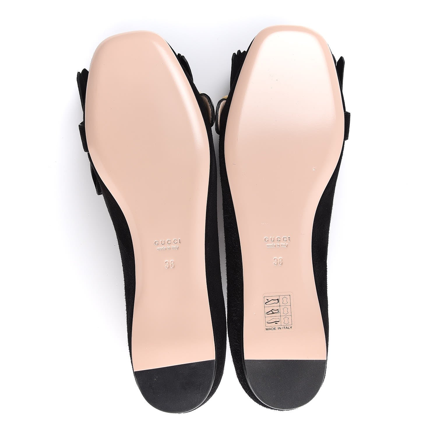 Gucci Kid Scamosciato GG Marmont Fringe Flats 38 Black 8 of 9