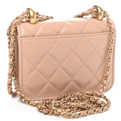 Chanel Calfskin Quilted Perfect Fit Coin Purse With Chain Beige 2 of 8