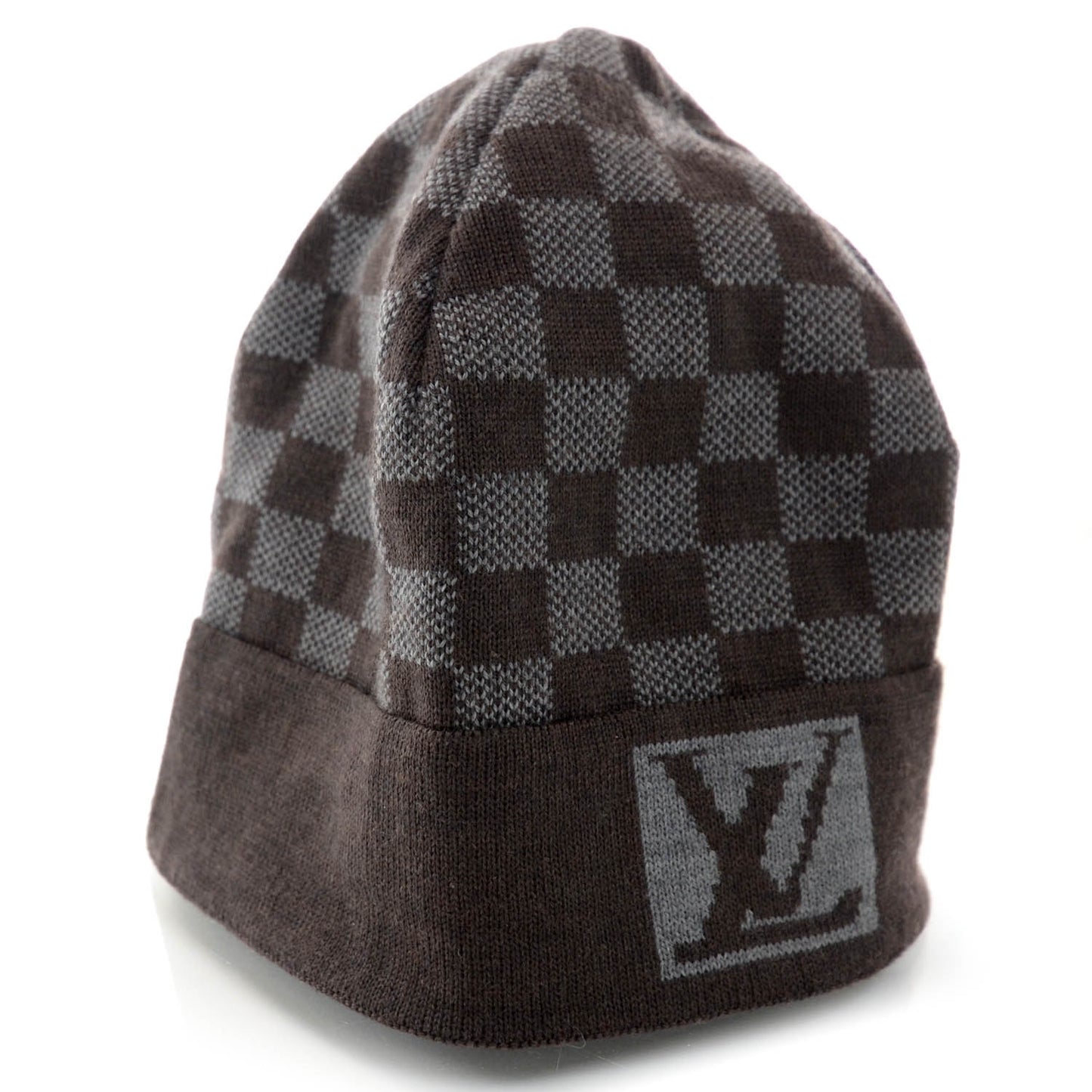Wool Bonnet Petit Damier Beanie Hat