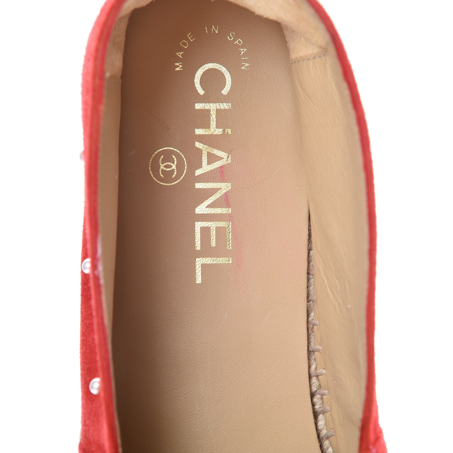 Suede Pearl CC Espadrilles 40 Red