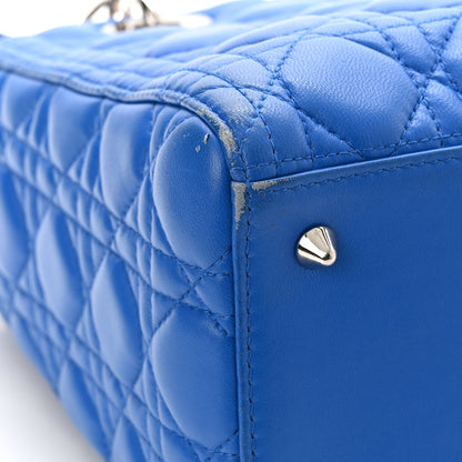 Christian Dior Lambskin Cannage Medium Lady Dior Blue Persan 13 of 16